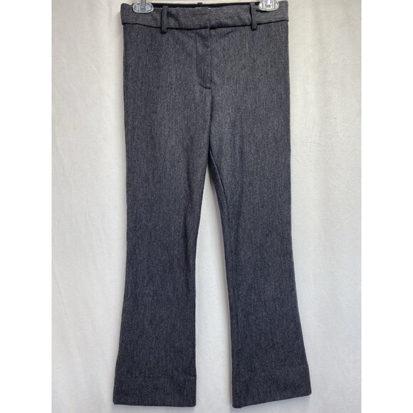 Derek Lam 10 Crosby Mid-Rise Flat Front Straight Leg Pants Women 0 Gray Stretch - Picture 1 of 16